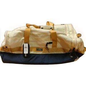 LL Bean Mountain Classic Cordura Duffle Bag Beige Blue Suitcase Travel Large